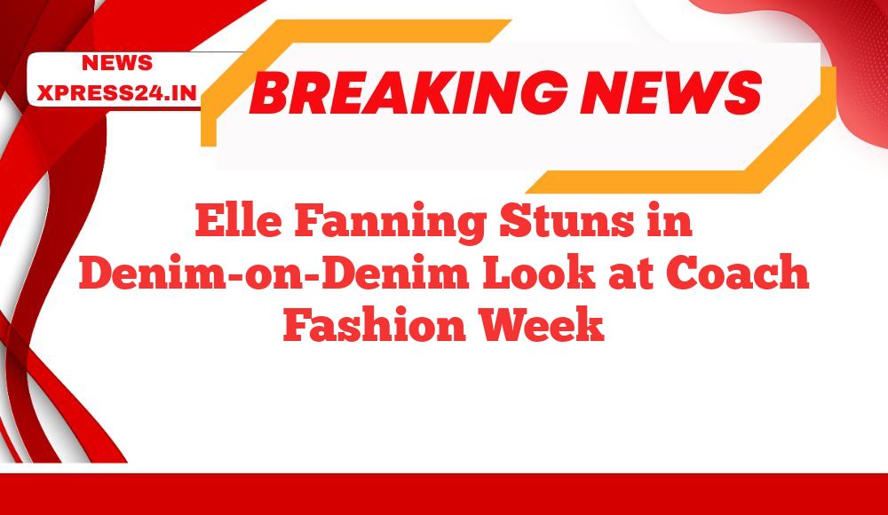 Elle Fanning Stuns in Denim-on-Denim Look at Coach Fashion Week